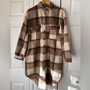 Soft brushed plaid jacket